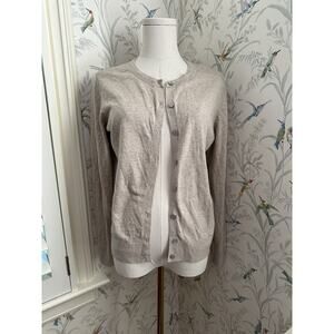 Banana Republic Women's Size M Cashmere Blend Cardigan Sweater Cream Long Sleeve